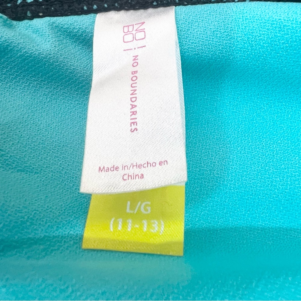 NWT Aqua Blue & Black Fishnet Bikini Top Size Large - Picture 5 of 7